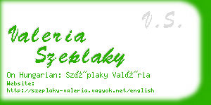 valeria szeplaky business card